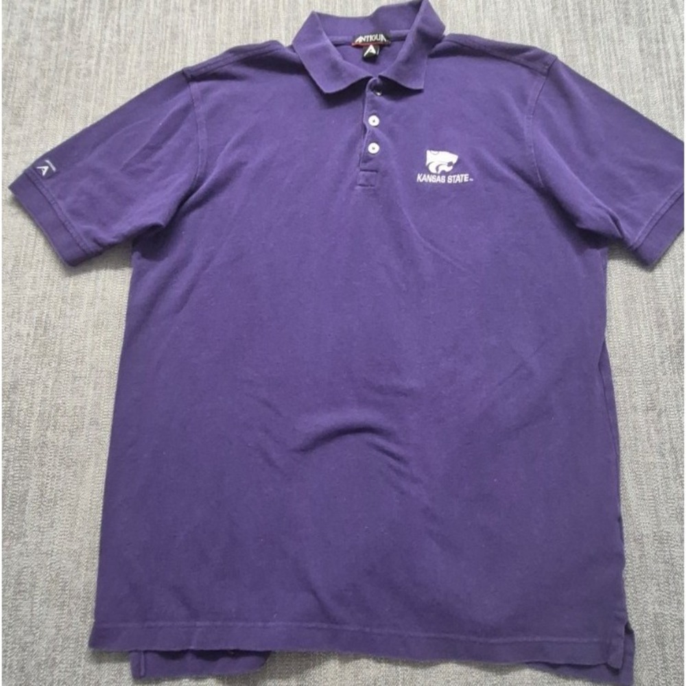 Kansas State Wildcat purple Antigua Polo Medium Logo game day Cotton